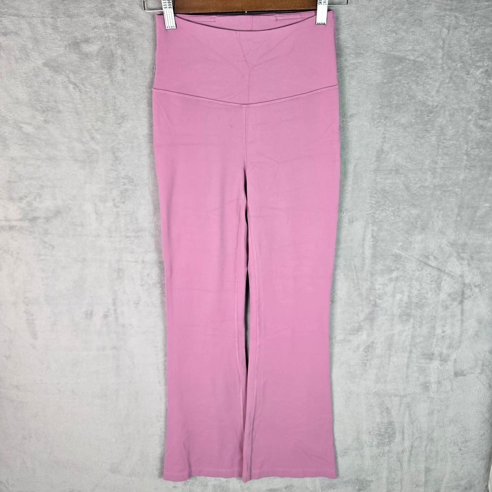Lululemon Groove Super-High-Rise Flared Pant Nulu Pink Mauve Yoga Pants Size 4
